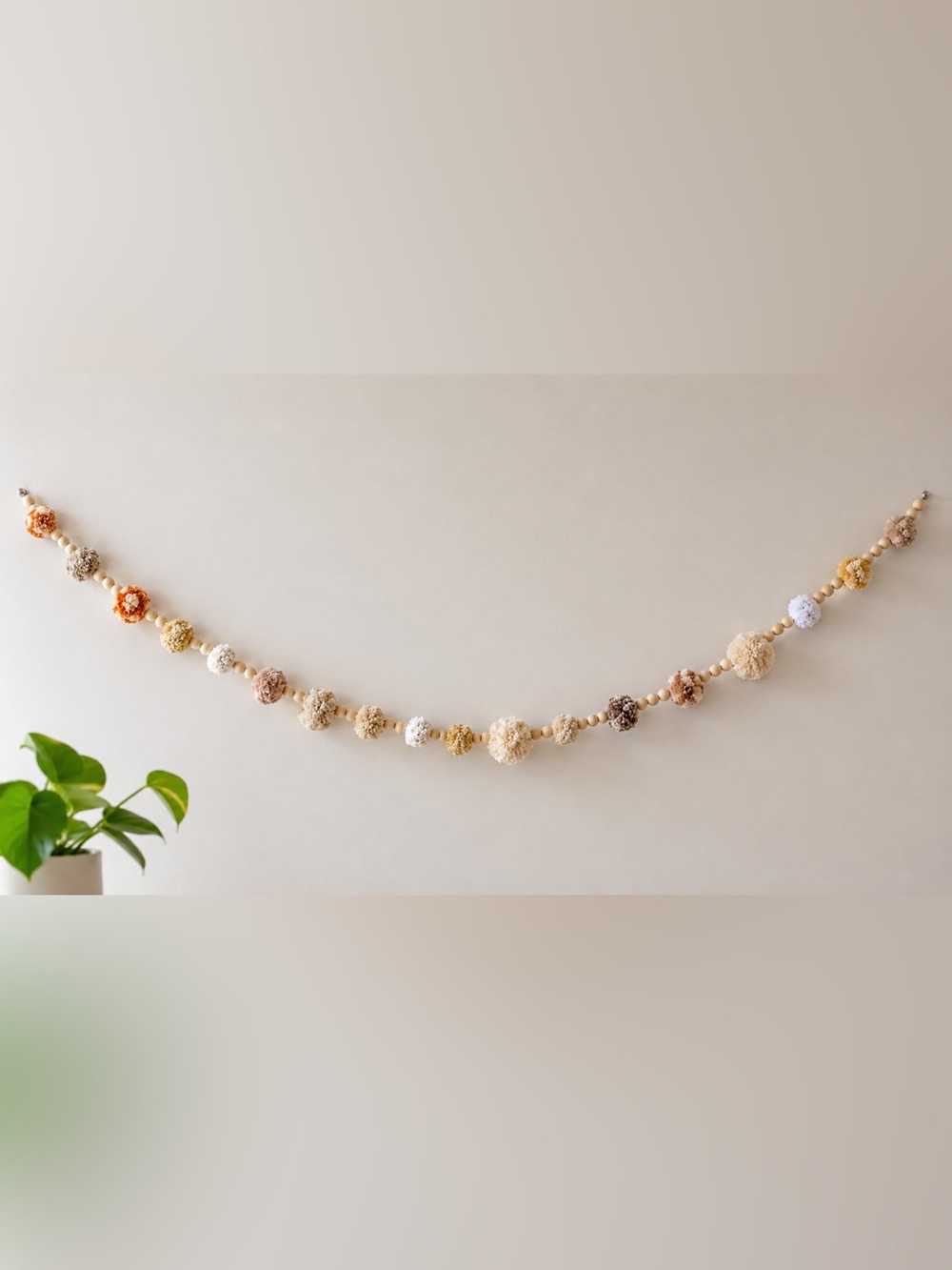 6.5’ Handmade Pom Pom Garland 🤍✨